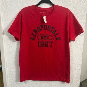 Aeropostale Arch Appliqué NYC 1987 Red Graphic‎ Tee Men’s Medium
